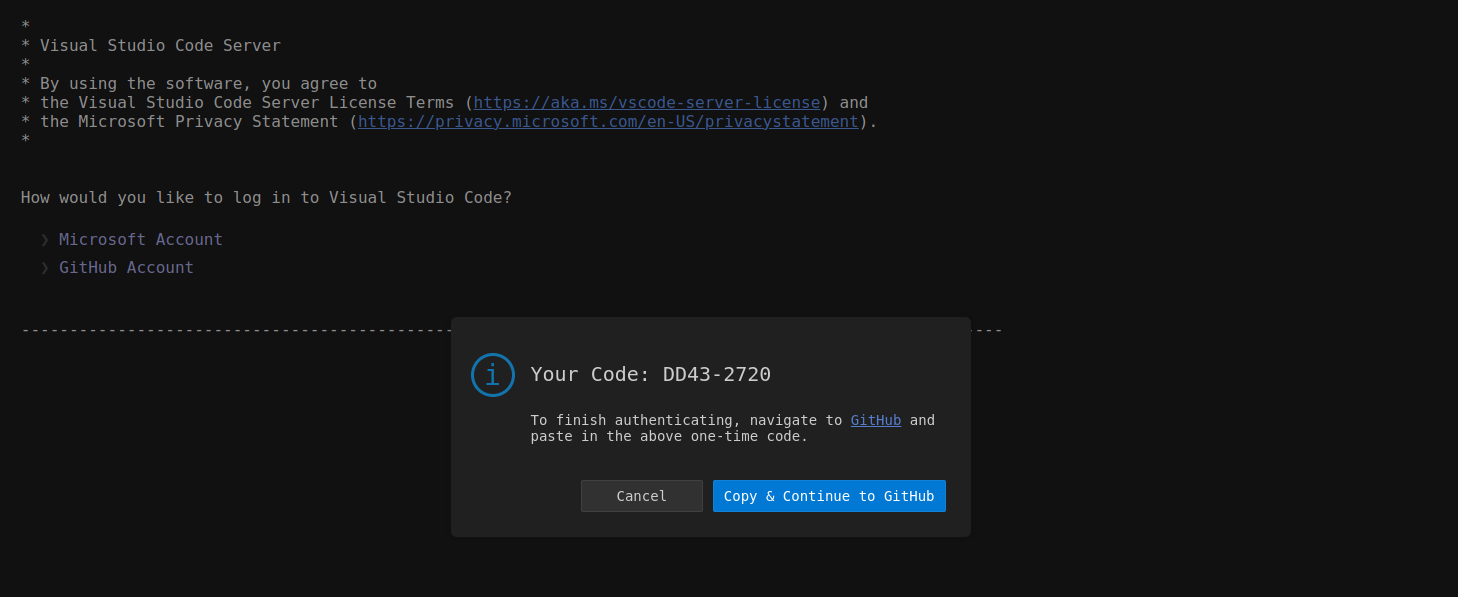 Open Gateway prompt